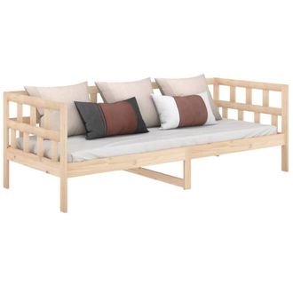Berkfield Home Beautiful Day Bed Solid Wood Pine 90x200 cm in Light Tan