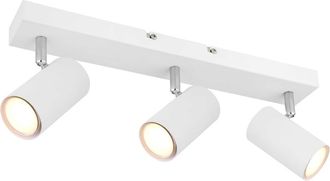 Globo Lighting Robby Plaf&oacute;n Blanco Y Cromo 3 Focos Gu10