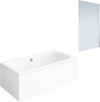 Villeroy & Boch Ba&ntilde;era Recta Villeroy & Boch Architectura Acr&iacute;lica 180 X 80 Cm + Mampara De Ba&ntilde;era Derecha Aurys Mist 1 Cromada
