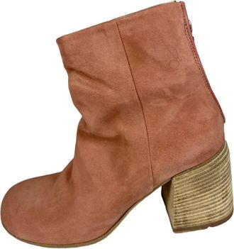Lemargo Enkellaarsjes - Dames - Laarzen met Hak - Roze - 40 EU - Leer - Schoenen