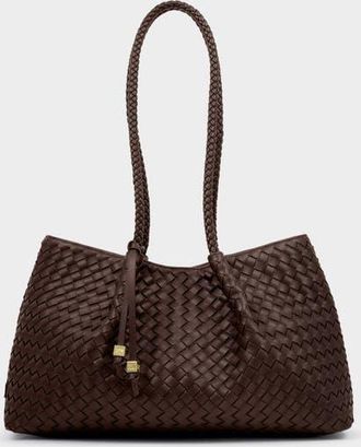 Katie Loxton Nova Hand Woven Small Shoulder Tote in Chocolate at Nordstrom