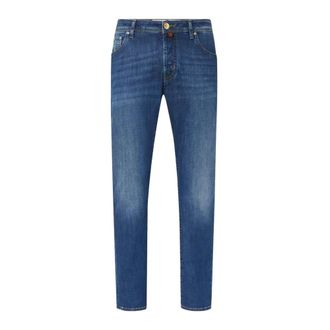 Jacob Cohen Slim-fit Jeans, male, Blue, Size: W30 Green Stitched Slim Fit Jeans