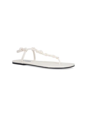 Jil Sander Womens Sandals White Ovine Leather
