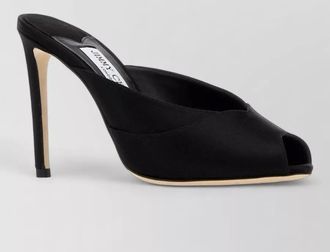 Jimmy Choo London satin brigitte peep toe mule loafers