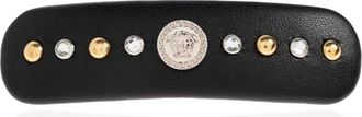 Versace Haarclip van versierd leer - Dames - Haaraccessoires - Zwart - ONE Size - Leer - Accessoires