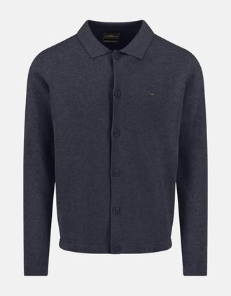 Fynch-Hatton Mens Kent Collar Buttoned Cardigan Navy - Size: 38
