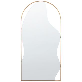 Beliani Beliani - Espejo De Pared Decorativo Moderno Minimalista Ovalado Marco De Metal Decoraci&oacute;n De Sala De Estar 41 X 81 Cm Dorado Colombier