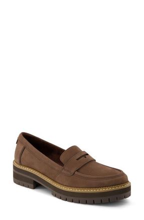 Toms Cara Platform Penny Loafer in Dark Brown at Nordstrom, Size 9.5