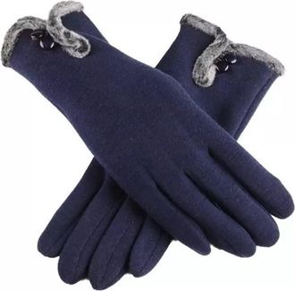 Generic Women Warm Touch Screen Fleece Thick Comfy Soft Fur Lined Thermal Winter Gloves (Blue)
