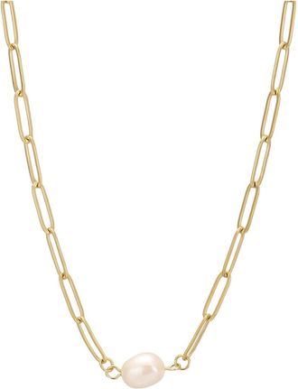 Adornia Adornia 18K Plated Stainless Steel 7.5Mm Pearl Necklace