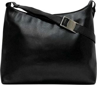 Ferragamo Pre-owned Shoulder Bags, female, Black, Size: ONE SIZE Pre-owned Leather Shoulder Bag
