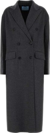 Prada Womens Dark Grey Wool Blend Coat - Size EU 38 (Womens)