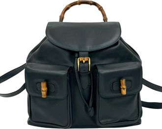 Gucci Navy Leather Backpack (Pre-Owned)