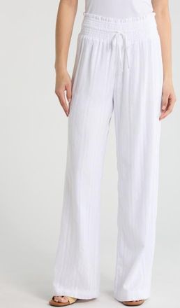 Splendid Meadow Embroidered Cotton Drawstring Pants in White at Nordstrom, Size X-Small
