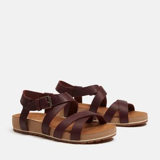 Timberland Sandale TIMBERLAND MALIBU WAVES BACKSTRAP SANDAL, Damen, Gr. 37,5, bur f grain, Leder, Schuhe Sandale, aus Leder