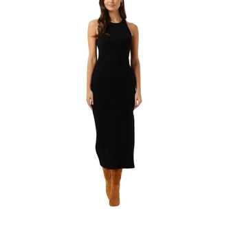Gestuz Zwarte Lange Mouw Midi Jurk - Dames - Casual kleedjes - Zwart - XS - Kleedjes