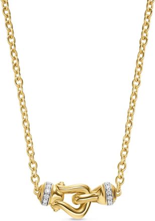 David Yurman Collana Petite Buckle in oro giallo 18 carati con diamanti