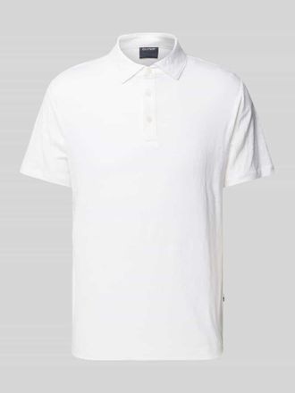 Olymp Level 5 Slim Fit Poloshirt aus Leinen-Mix in Weiss, Größe XL