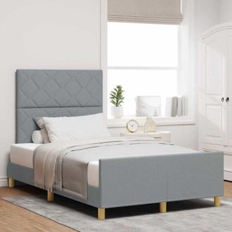 vidaXL Vidaxl - Estructura De Cama Con Cabecera Gris Claro 120 X 200 Cm Tela