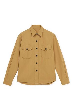 Fortela Kenny Cotton Overshirt in Camel at Nordstrom, Size Xx-Large