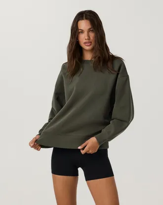 Vuori Clothing Restore Oversized Crew Neck T-Shirt | Pale Grey Heather | XS, Size Extra Small