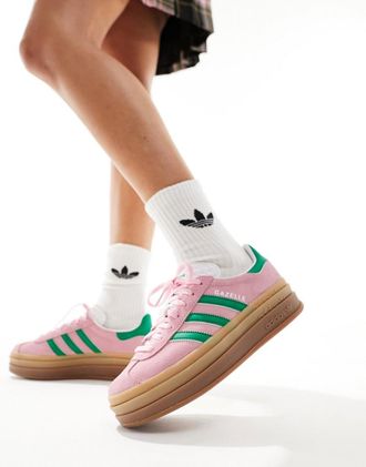 adidas Originals Gazelle Bold - Sneakers rosa pastello e verde