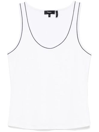 Theory Tanktop met diepe ronde hals - Wit