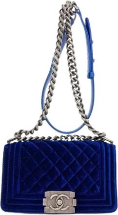 Chanel Pre-owned Vintage Schoudertas - Dames - Pre-owned - Blauw - Maat: ONE Size Zijde