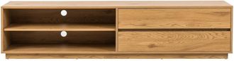 DRAWER Mueble de TV con 2 cajones, 2 huecos de madera L180cm - Madera clara