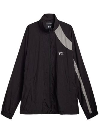 Yohji Yamamoto Casual Black Jacket with Light Grey Diagonal Stripe