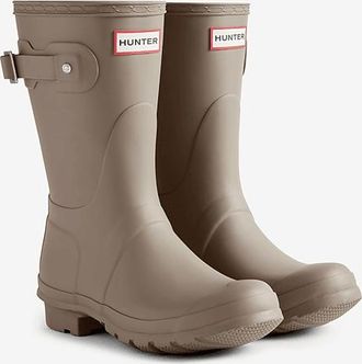 Hunter Original Short Rubberen Dames Bruine Wellingtonlaarzen