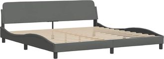 vidaXL Estructura De Cama Dover Tela Gris Oscuro 193x203 Cm Vidaxl