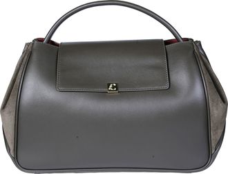 Coccinelle Grey Suede Panel Shoulder Bag