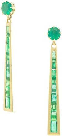 Jenna Blake Orecchini Gold Emerald - Oro