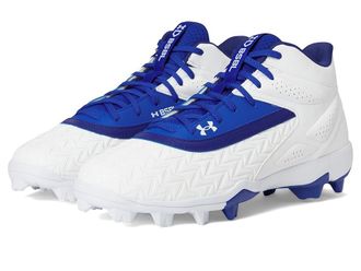 Under Armour Leadoff Mid 3.0 Baseball Cleat Mens Shoes Royal/White/Royal : 14 D - Medium, Synthetic