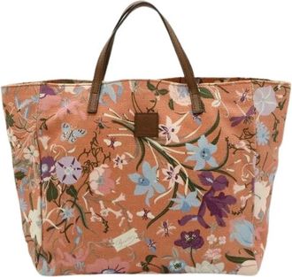 Gucci Pre-owned Flora Canvas Leather Tote Bag - Dames - Vintage Shopper - Veelkleurig - ONE Size - Leer - Vintage