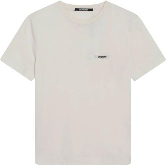 Jacquemus Le T-shirt Gros Grain - Dames - T-shirts - Beige - M - Katoen - Tops