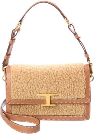 Tod's T Timeless Leather & Wool Shoulder Bag