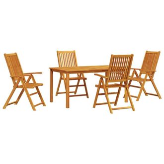 Berkfield Home 5 Piece Garden Dining Set Solid Acacia Wood Foldable