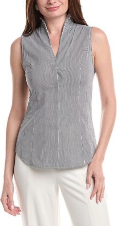 Misook Pinstripe Stretch Cotton Blouse
