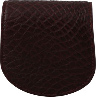 Dolce & Gabbana Mens Brown Exotic Skin Pocket Condom Case Holder Caimano Leather Accessory
