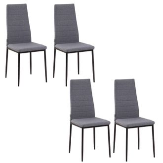 HOMCOM Dining Chairs Upholstered Fabric Accent Chairs with Metal Legs - Set of 4 | TJ Hughes