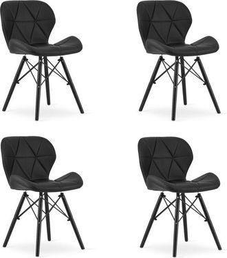 OEM Silla Lago De Ecopiel - Negro / Patas Negras X 4