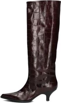 Strategia Rode Leren Laarzen - Dames - Laarzen met Hak - Rood - 38 EU - Leer - Schoenen