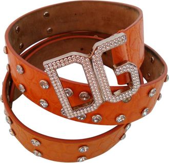 Dolce & Gabbana Leather Belt Swarovski Embellished Size M