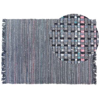 Beliani Rug BESNI Grey 140 x 200 cm Cotton