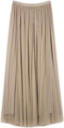 Twinset Plissirok - Dames - Maxi Rokken - Beige - S - Polyester - Rokken