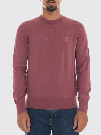 HUGO BOSS Maglia girocollo in cotone e cashmere con logo tono su tono