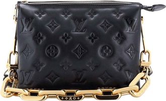 Louis Vuitton Black Monogram Embossed Lambskin Coussin Bb (Authentic Pre-Loved)