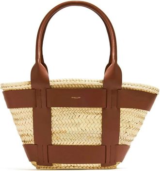 DeMellier Handbags, female, Brown, Size: ONE SIZE Raffia Interwoven Tote Bag
